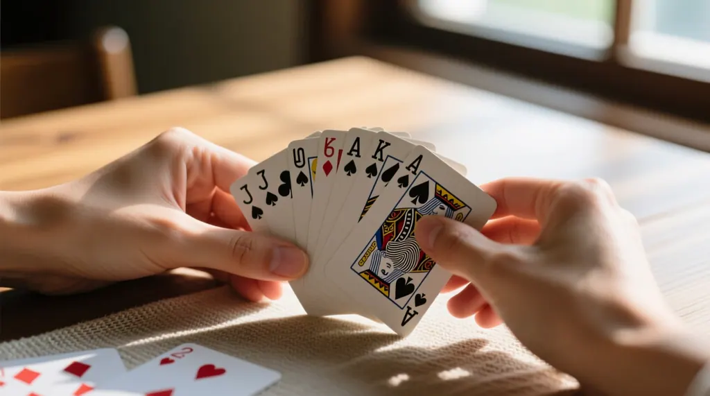 A scene from the world of card game etiquette and table manners