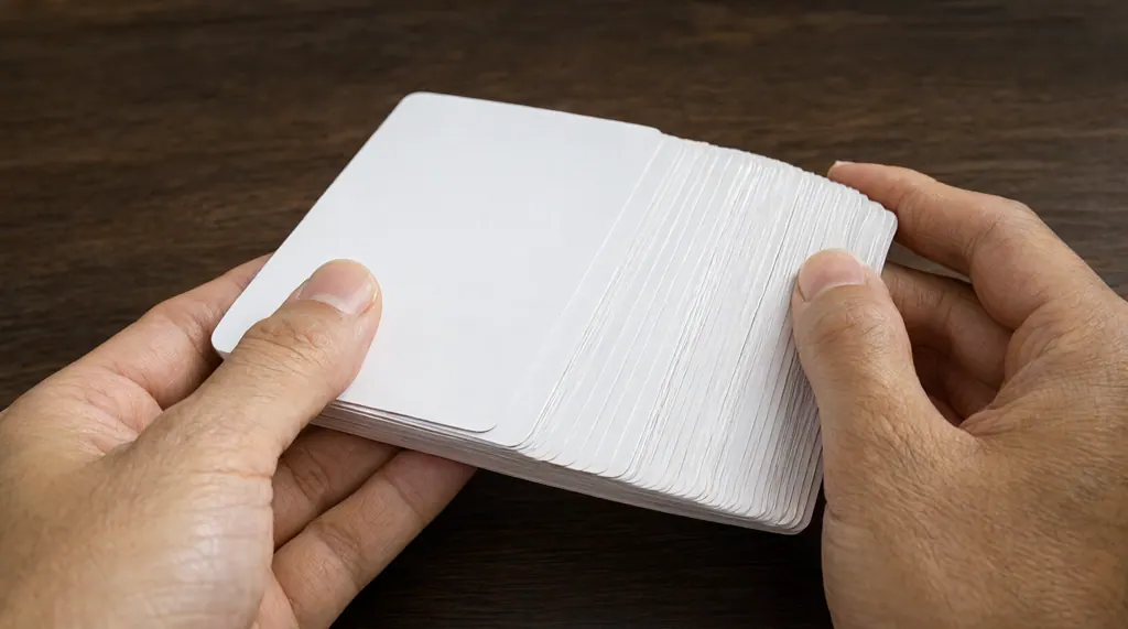 A scene from the world of choosing quality playing cards