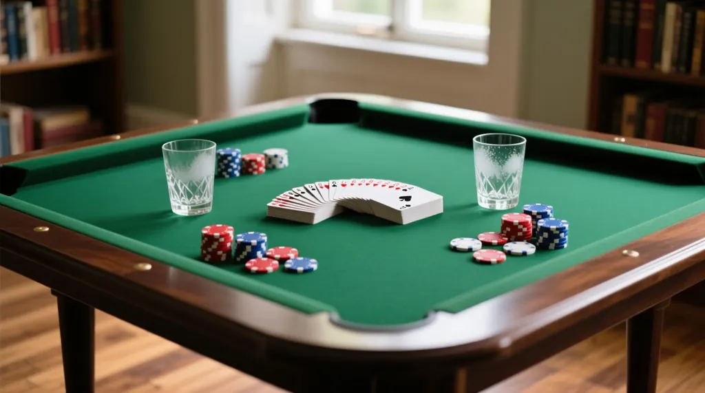A scene from the world of setting up a game table